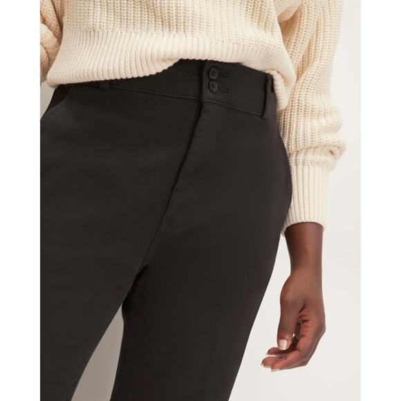 Everlane The Organic Kick Flare High Rise Ankle Pant Black Women 2 NWT - Picture 2 of 13